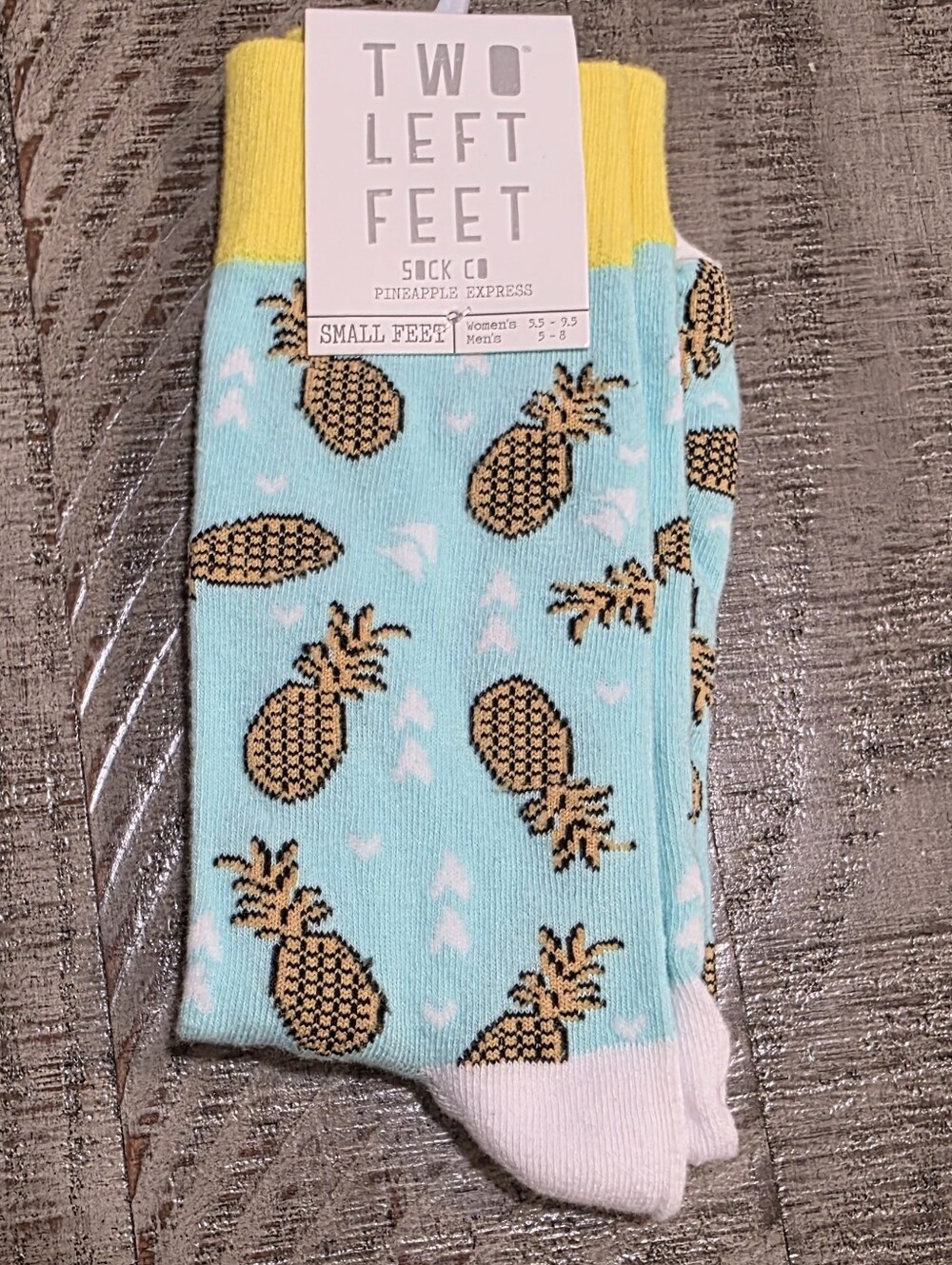 NWT Two Left Feet Pineapple Express Novelty Socks - Womens